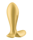 Satisfyer Intensity Plug Anal Vibrator Gold shown in a sleek, ergonomic design for enhanced anal play.