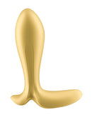 Satisfyer Intensity Plug Anal Vibrator Gold, unisex design for powerful app-controlled anal stimulation.