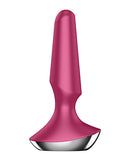 Satisfyer Plug-ilicious 2 Vibrating Butt Plug Berry with a tapered design and metal base for enhanced pleasure.