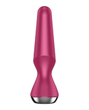 Satisfyer Plug-ilicious 2 Vibrating Butt Plug Berry, a pink prostate-focused silicone toy designed for customizable pleasure.