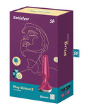 Satisfyer Plug-ilicious 2 Vibrating Butt Plug Berry packaging showcasing its features and design