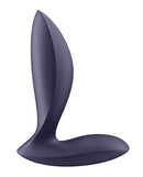 Satisfyer Power Plug App Controlled Anal Vibrator Plum side view showing ergonomic design and flared base for stability.