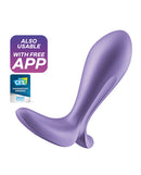 Satisfyer Intensity Vibrating Anal Plug Purple features ergonomic design and app control for personalized pleasure.