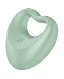 Satisfyer Perfect Pair 3 Vibrating Cock Ring Green, versatile vibrating penis ring and finger toy.