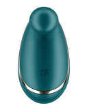 Satisfyer Spot On 1 Lay-On Clitoral Vibrator Green top view showcasing its elegant design and flexible tip.