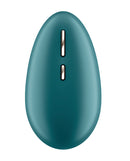 Satisfyer Spot On 1 Lay-On Clitoral Vibrator Green angled top view showing flexible tip and ergonomic design.