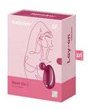 Satisfyer Spot On 1 Lay-On Vibrator Berry packaging showcasing elegant design and clitoral stimulation features.