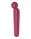 Satisfyer Planet Wand-er Vibrating Massager Berry in berry color with rounded silicone head for relaxation and pleasure.