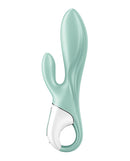 Satisfyer Air Pump Bunny 5+ Rabbit Vibrator Mint with dual motors and inflatable shaft.