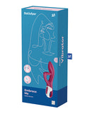 Satisfyer Embrace Me Berry Rabbit Vibrator packaging showcasing sleek design and vibrant berry color.