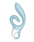 Satisfyer Love Me Rabbit Vibrator Blue for clitoral and G-spot stimulation.
