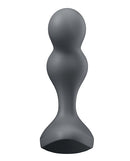 Satisfyer Deep Diver Vibrating Anal Plug Grey with rounded spherical elements for comfortable insertion.