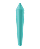 Satisfyer Ultra Power Bullet 8 Vibrator Turquoise, slim and angled design for precise clitoral stimulation.