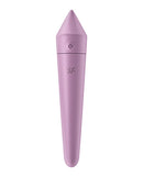 Satisfyer Ultra Power Bullet 8 Vibrator Lilac showcasing its slim design and control button.