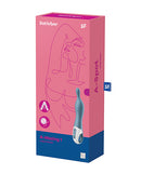 Satisfyer A-Mazing 1 A-Spot Vibrator Blue packaging with ergonomic design for targeted internal stimulation.