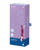 Satisfyer A-Mazing 1 A-Spot Vibrator Berry packaging showcasing ergonomic design and features.