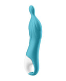 Satisfyer A-Mazing 2 A-Spot Vibrator Turquoise side view showcasing its flexible tip and sleek design.