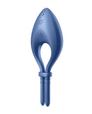 Satisfyer Bullseye Ring Vibrator Blue features a size-adjustable design and app control for enhanced pleasure.