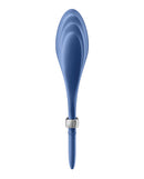 Satisfyer Duelist Vibrating Cock Ring Blue, enhancing pleasure for couples with its sleek design.