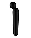 Satisfyer Planet Wand-er Wand Massager Black, a sleek massager for relaxation and pleasure with a silicone head.