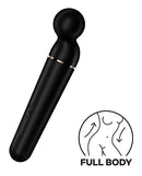 Satisfyer Planet Wand-er Wand Massager Black with sleek design for full-body enjoyment and relaxation.