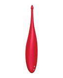 Satisfyer Twirling Fun Clitoral Vibrator Poppy Red, a sleek red vibrator designed for precise stimulation.