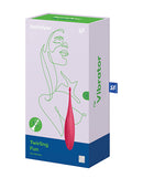 Satisfyer Twirling Fun Clitoral Vibrator Poppy Red packaging with sleek design and vibrant colors.