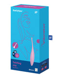 Satisfyer Twirling Joy App Controlled Vibrator Pink packaging featuring sleek design and vibrant colors.