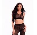 Savage Me Hot Kitty 2 Pc Set Lingerie Black modeled by a woman in a stylish and confident pose, featuring sheer fabric.