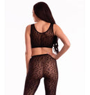 Savage Me Hot Kitty 2 Pc Set Lingerie Black, featuring a woman wearing a sheer black set with a stylish back view.