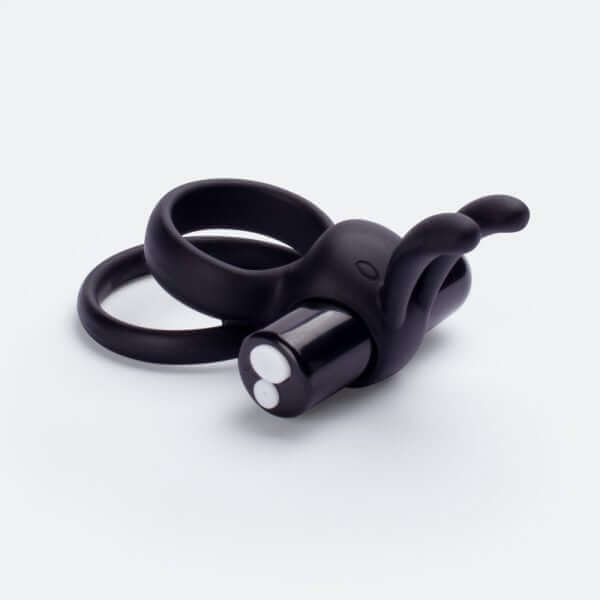 Screaming O Charged Ohare XL Vibrating Cock Ring in Black with rabbit ears for clitoral stimulation.