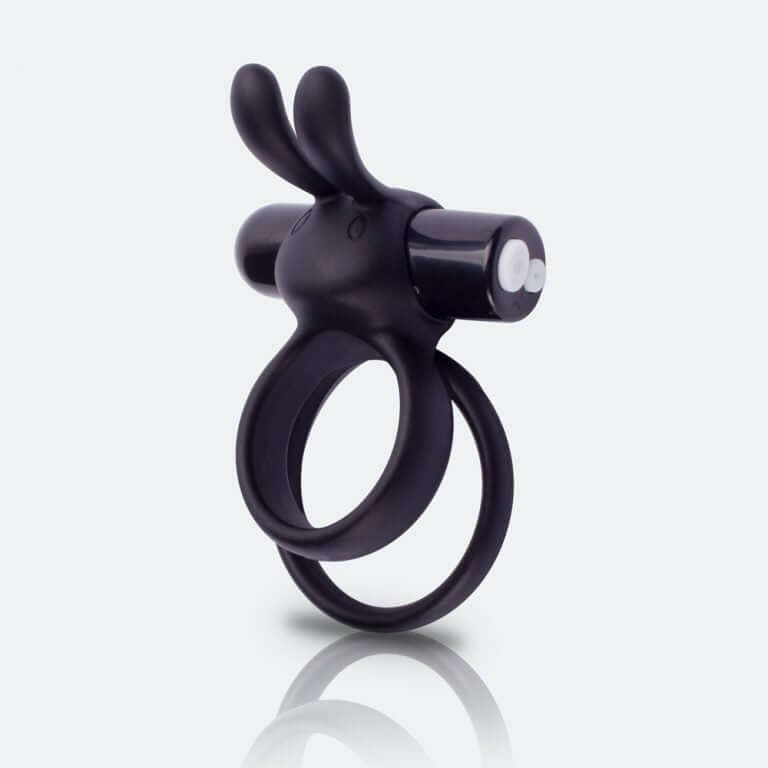 Screaming O Charged Ohare XL Vibrating Cock Ring Black with Rabbit Ears for Clitoral Stimulation