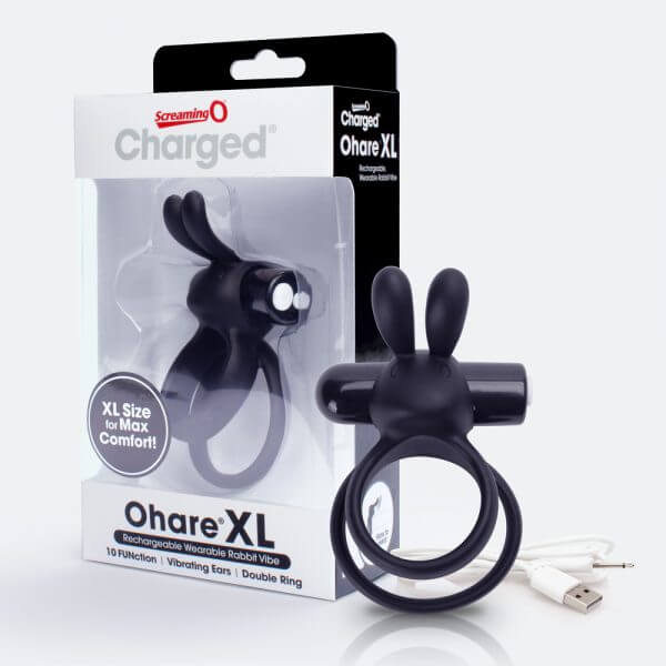 Screaming O Charged Ohare XL Vibrating Cock Ring Black in Packaging