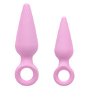 First Time Booty Silicone Probe Duo Pink, beginner-friendly anal training set in soft pink silicone.