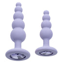 First Time Crystal Beaded Duo Anal Probe Set Purple featuring two graduated beaded probes in a stylish design.