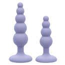 First Time Crystal Beaded Duo Anal Probe Set Purple featuring two graduated probes in soft purple.