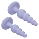First Time Crystal Beaded Duo Anal Probe Set Purple with graduated beads for beginner-friendly exploration.