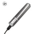 Rechargeable Silver Bullet Vibrator charging with USB cable, sleek design for discreet stimulation.