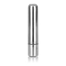 Rechargeable Silver Bullet Vibrator in sleek silver design for discreet and targeted stimulation.