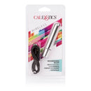 Rechargeable Silver Bullet Vibrator packaging with USB charging cable for discreet stimulation.