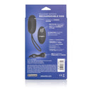 Silicone Remote Controlled Rechargeable Vibrating Egg packaging with features and specifications listed.