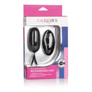 Silicone Remote Controlled Rechargeable Vibrating Egg packaging showing the product and key features.