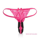 Lock N Play Remote Panty Teaser Black in pink lace design with remote control attachment, panties not included.