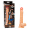 Life-like suction cup dildo, The Cabana Boy, in packaging and standing on its own for ultimate pleasure and satisfaction.