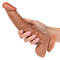 Person holding Working Stiff® 7.5" Suction Cup Dildo with realistic design and flexibility.