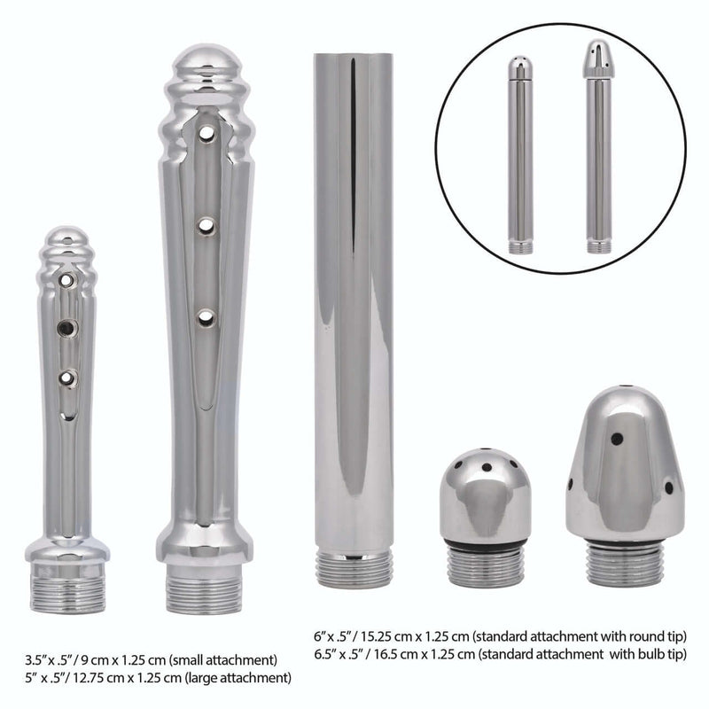 Pro Water Works System 6-piece hygienic cleaning attachments, including flexible hose and spray nozzles for bath, sink, or shower.