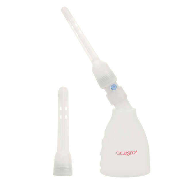 One Way Ultimate Douche Clear by Calexotics, innovative cleansing system with a one-way valve design.