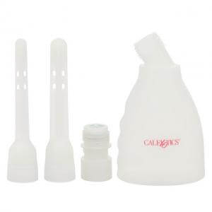 One Way Ultimate Douche Clear by Calexotics components including nozzles and bulb for hygiene.