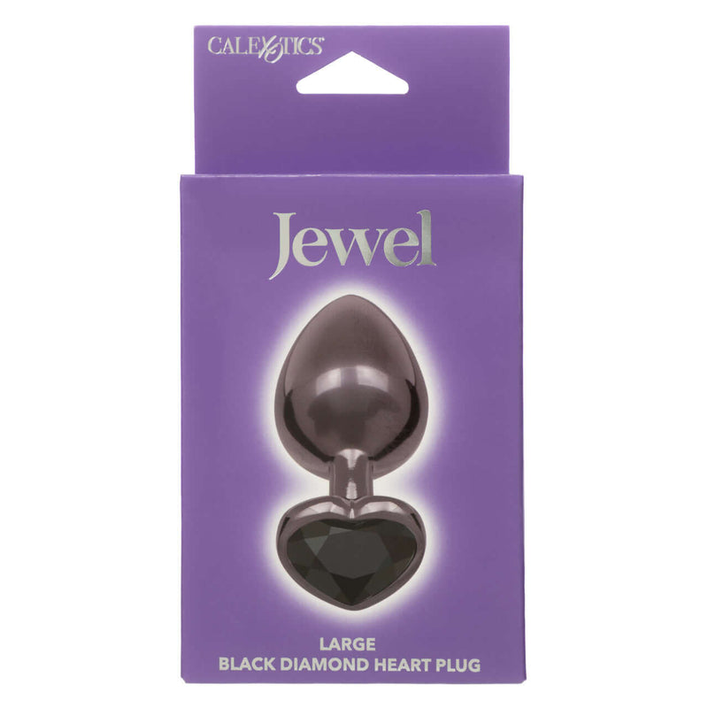 JEWEL LARGE BLACK DIAMOND HEART PLUG-1