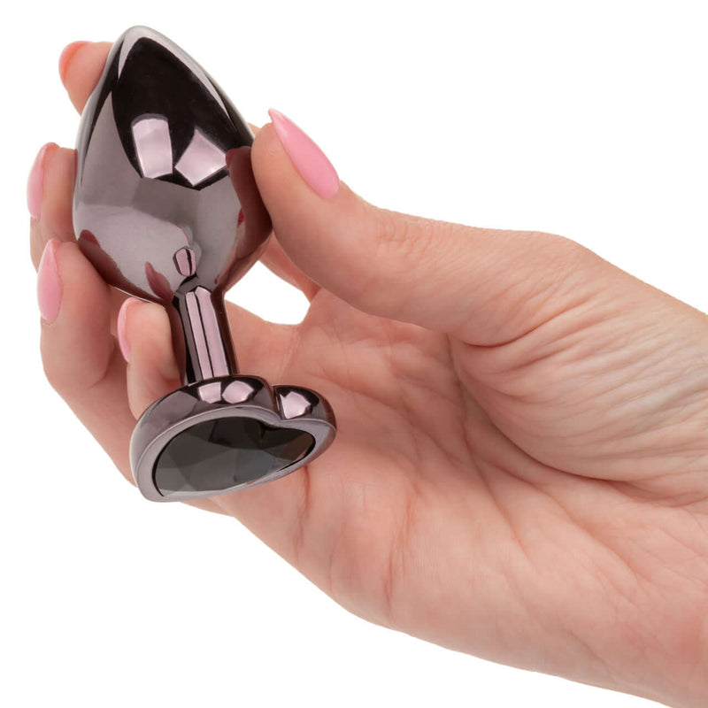 JEWEL LARGE BLACK DIAMOND HEART PLUG-2
